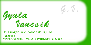 gyula vancsik business card